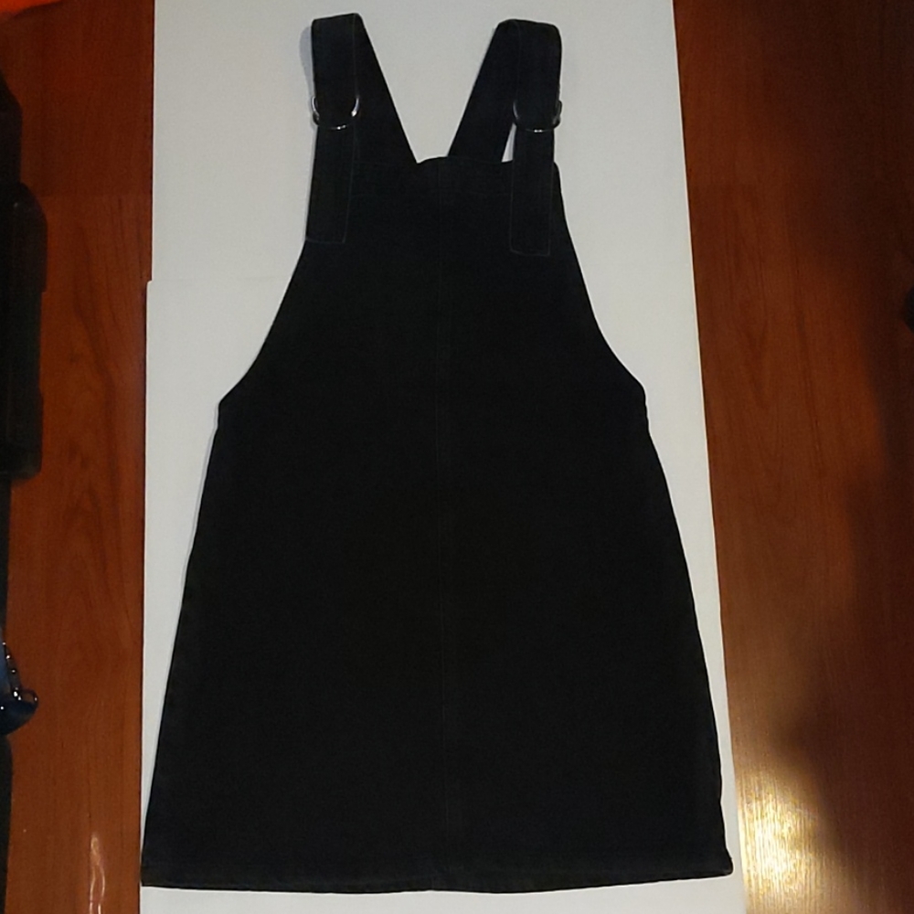 Topshop pinafore denim mini dress